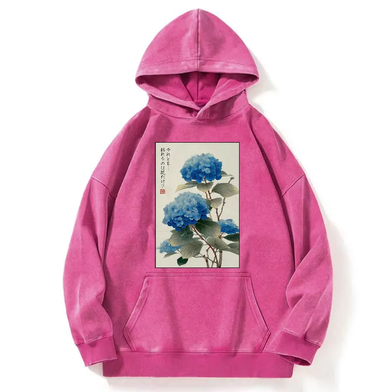 Tokyo-Tiger Ukiyoe Hydrangeas: A Reflection of the Soul Washed Hoodie