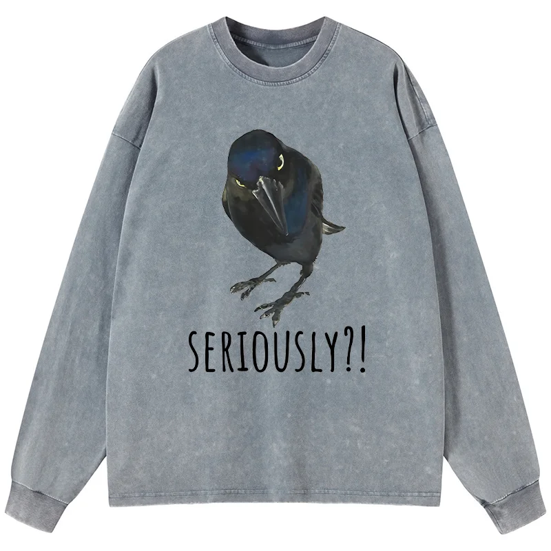 Tokyo-Tiger Raven's Question Washed Long Sleeve T-Shirt