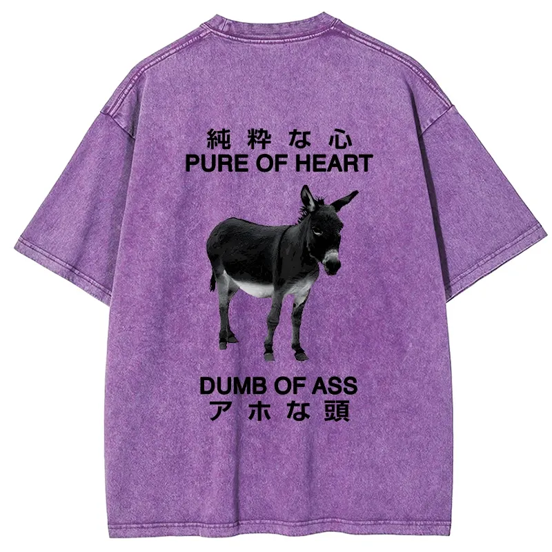 Tokyo-Tiger Pure Of Heart Dumb Of Ass Back Washed T-Shirt