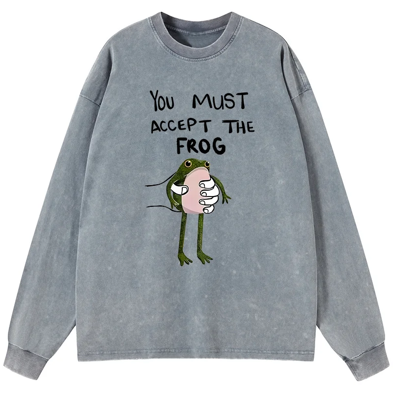Tokyo-Tiger Accept This Frog Washed Long Sleeve T-Shirt