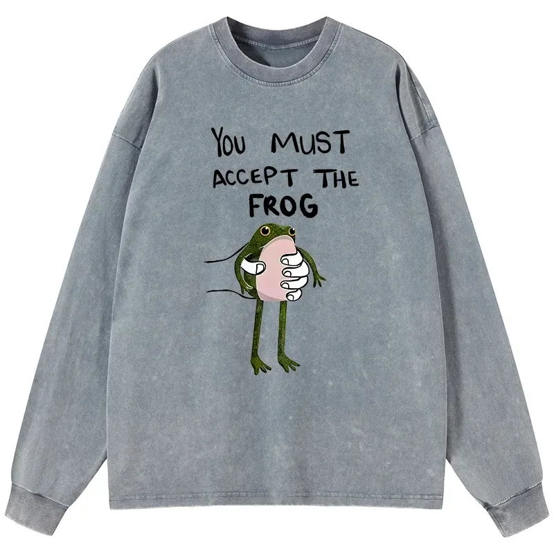 Tokyo-Tiger Accept This Frog Washed Long Sleeve T-Shirt