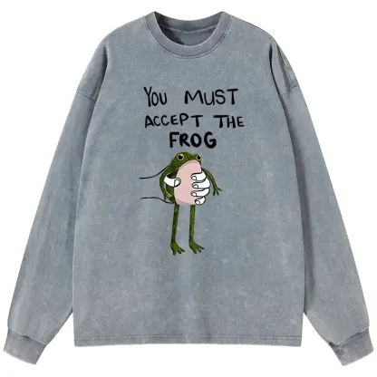 Tokyo-Tiger Accept This Frog Washed Long Sleeve T-Shirt