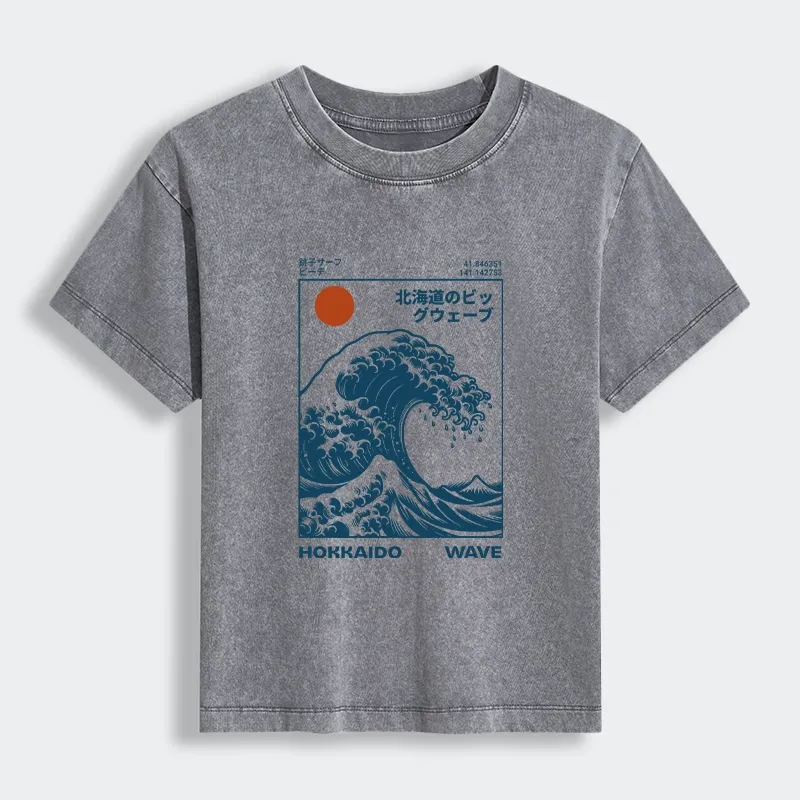 Tokyo-Tiger Hokkaido Wave Japan Women's Washed T-shirt
