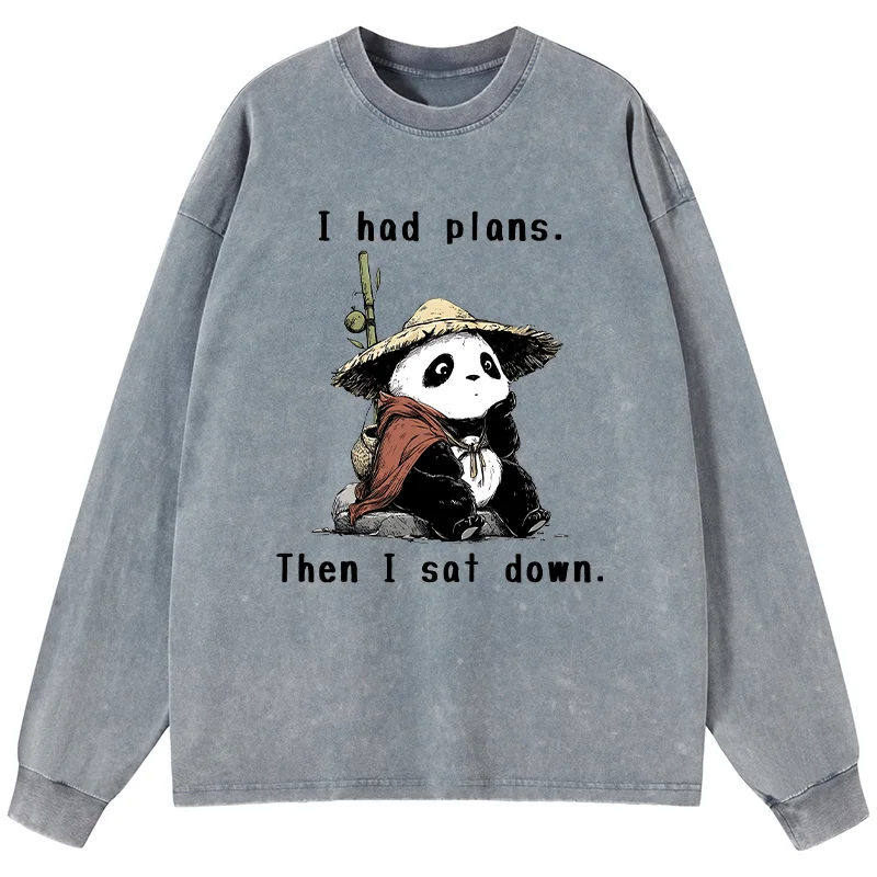 Tokyo-Tiger The Maybe Later Panda Washed Long Sleeve T-Shirt