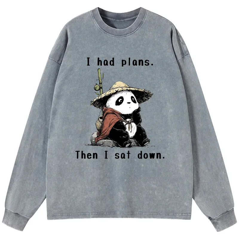 Tokyo-Tiger The Maybe Later Panda Washed Long Sleeve T-Shirt