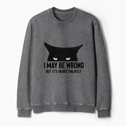 Tokyo-Tiger Cat Can Do No Wrong Washed Terry Sweatshirt