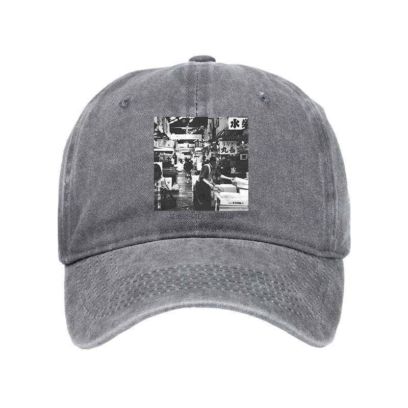 Tokyo-Tiger Tsukiji Fish Market Photo Washed Cap Sale