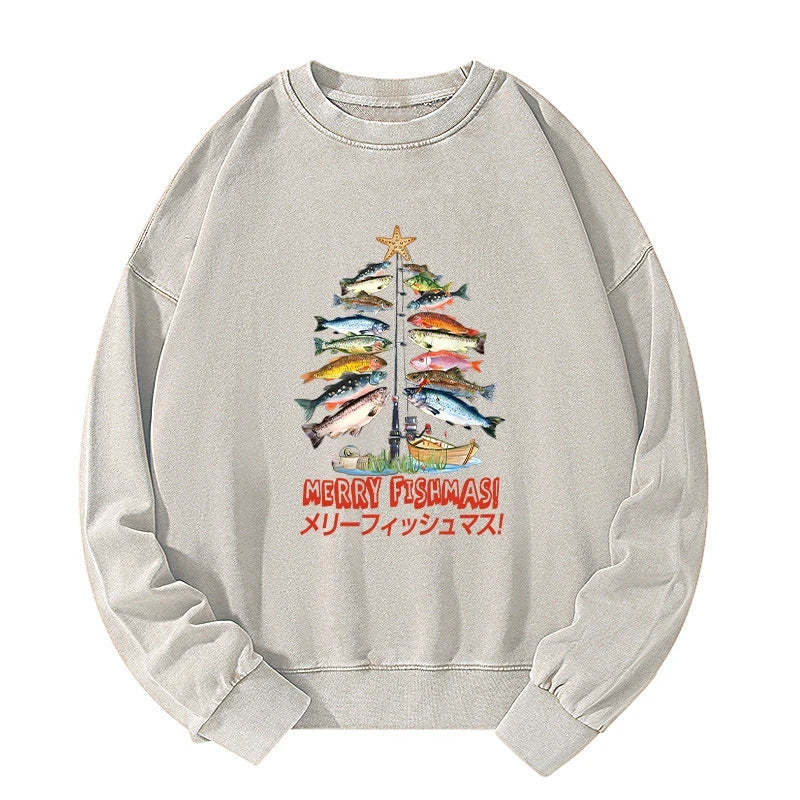 Tokyo-Tiger Christmas Tree Fish Washed Sweatshirt