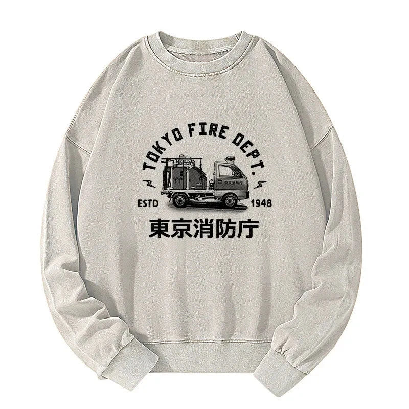 Tokyo-Tiger Tokyo Fire Dept Washed Sweatshirt