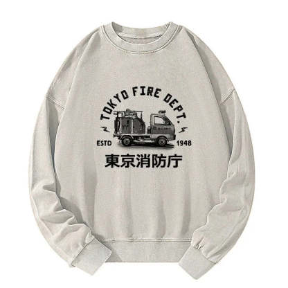 Tokyo-Tiger Tokyo Fire Dept Washed Sweatshirt