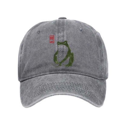 Tokyo-Tiger Woodblock Print Frog Washed Cap