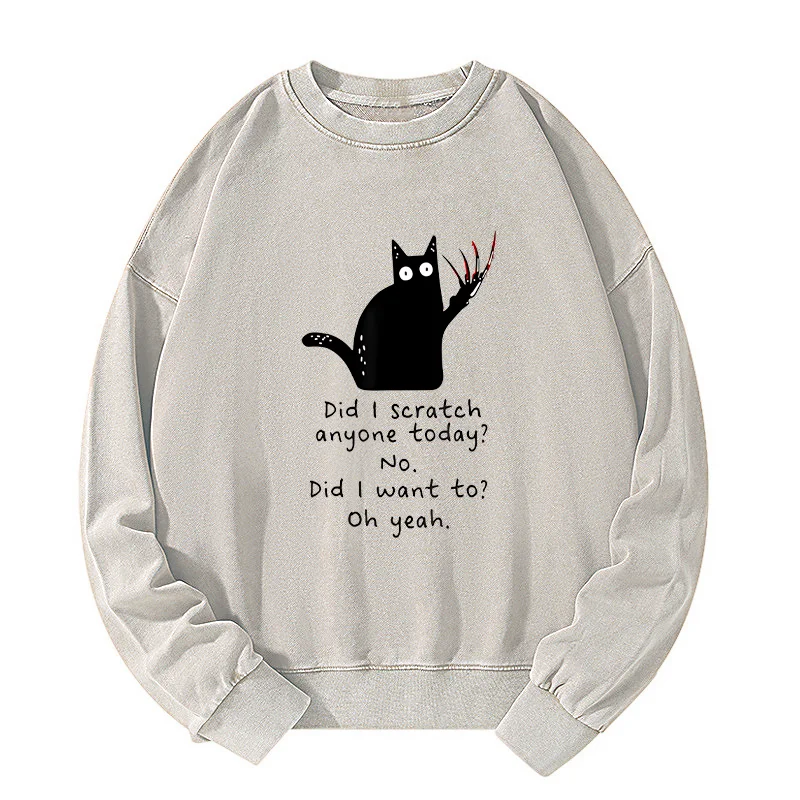 Tokyo-Tiger Cats With Sharp Claws Washed Sweatshirt