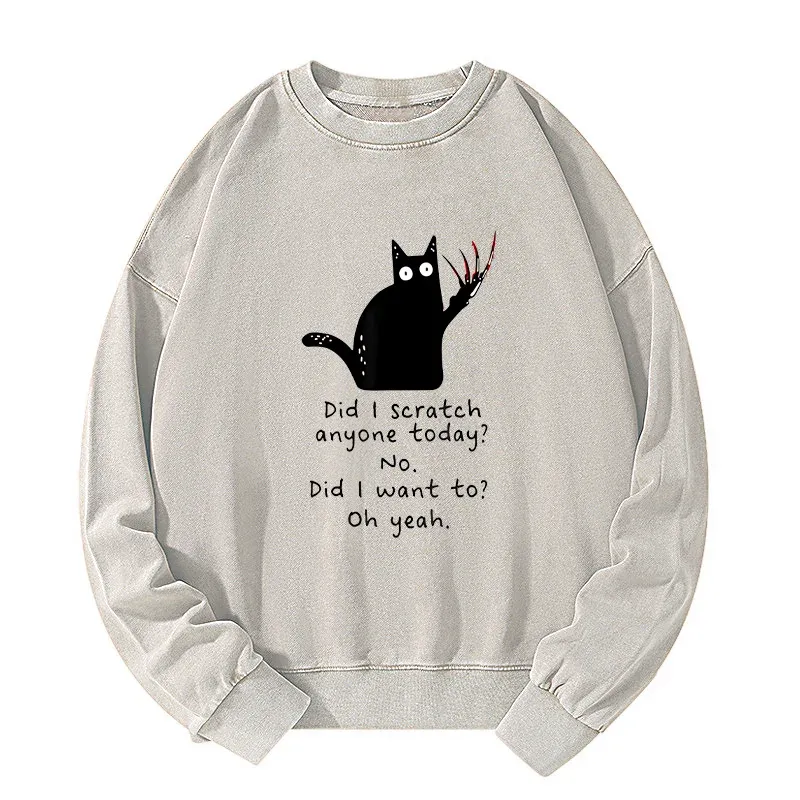 Tokyo-Tiger Cats With Sharp Claws Washed Sweatshirt