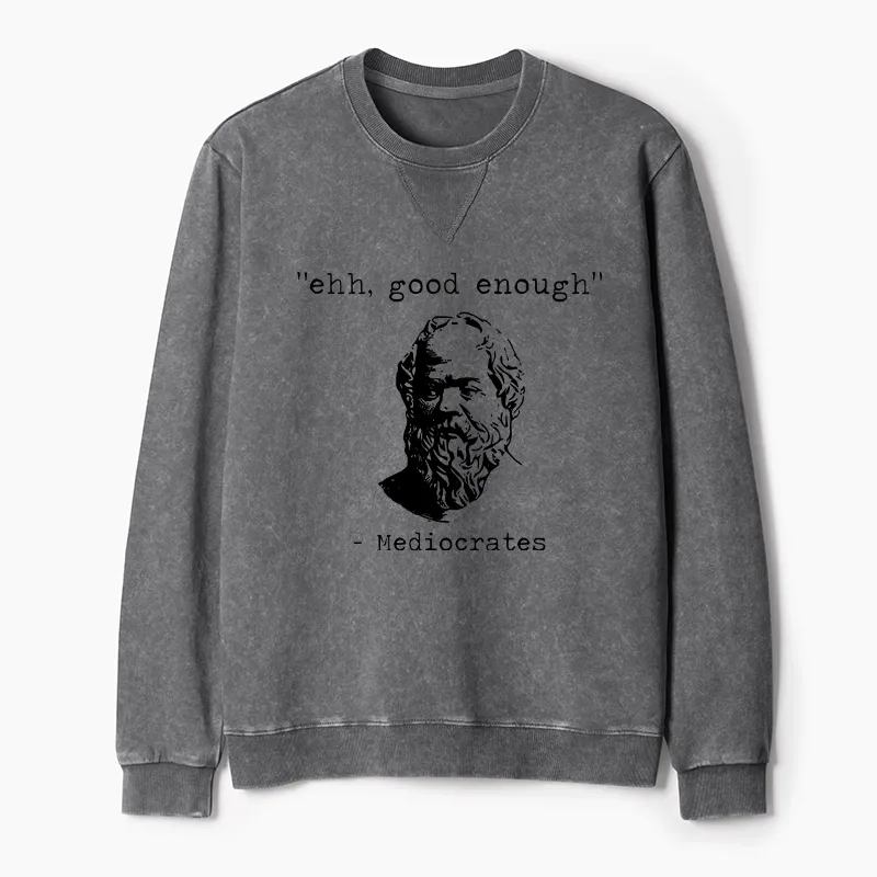 Tokyo-Tiger Mediocrates Meme Washed Terry Sweatshirt