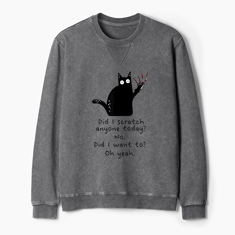 Tokyo-Tiger Cats With Sharp Claws Washed Terry Sweatshirt