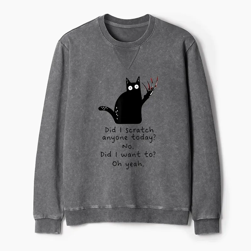 Tokyo-Tiger Cats With Sharp Claws Washed Terry Sweatshirt