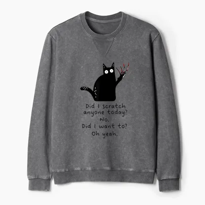 Tokyo-Tiger Cats With Sharp Claws Washed Terry Sweatshirt