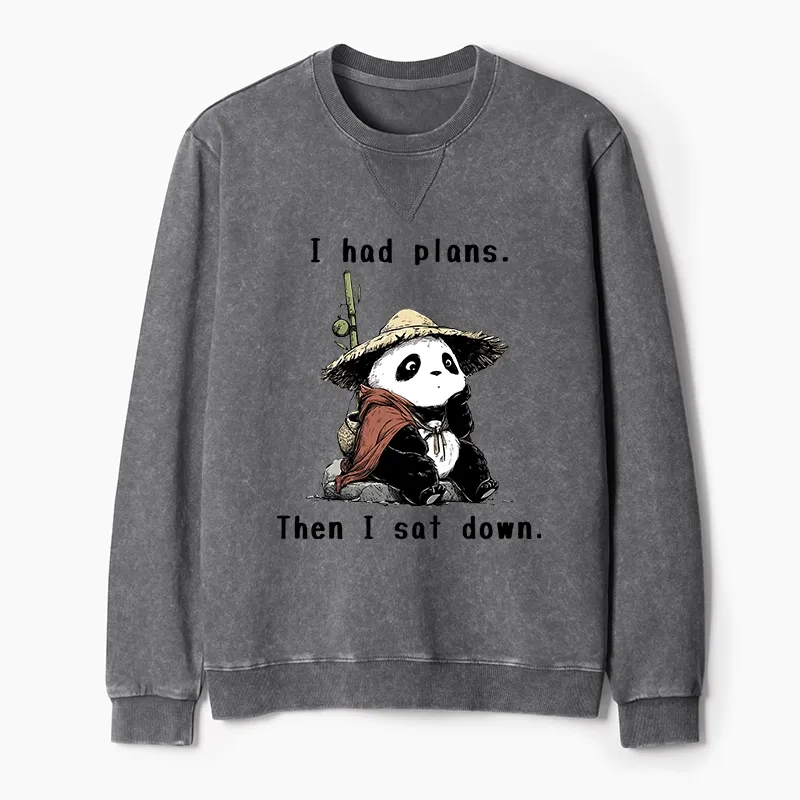 Tokyo-Tiger The Maybe Later Panda Washed Terry Sweatshirt