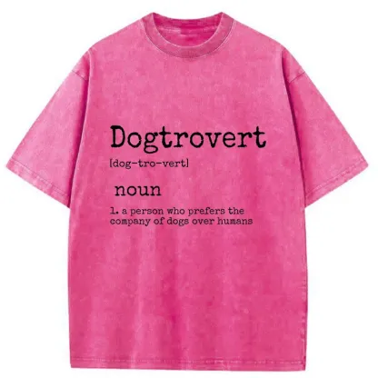 Tokyo-Tiger Dogtrovert Funny Washed T-Shirt
