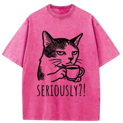 Tokyo-Tiger Cat's Suspicion Washed T-Shirt