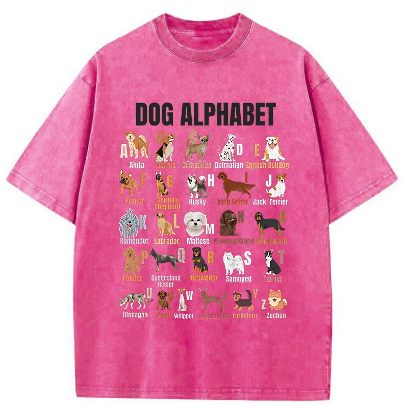 Tokyo-Tiger Alphabet For Dogs Washed T-Shirt