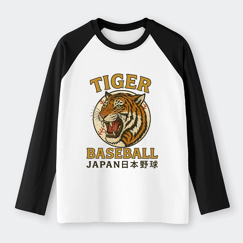 Tokyo-Tiger Osaka Japan Baseball Team Raglan Long Sleeve T-shirt