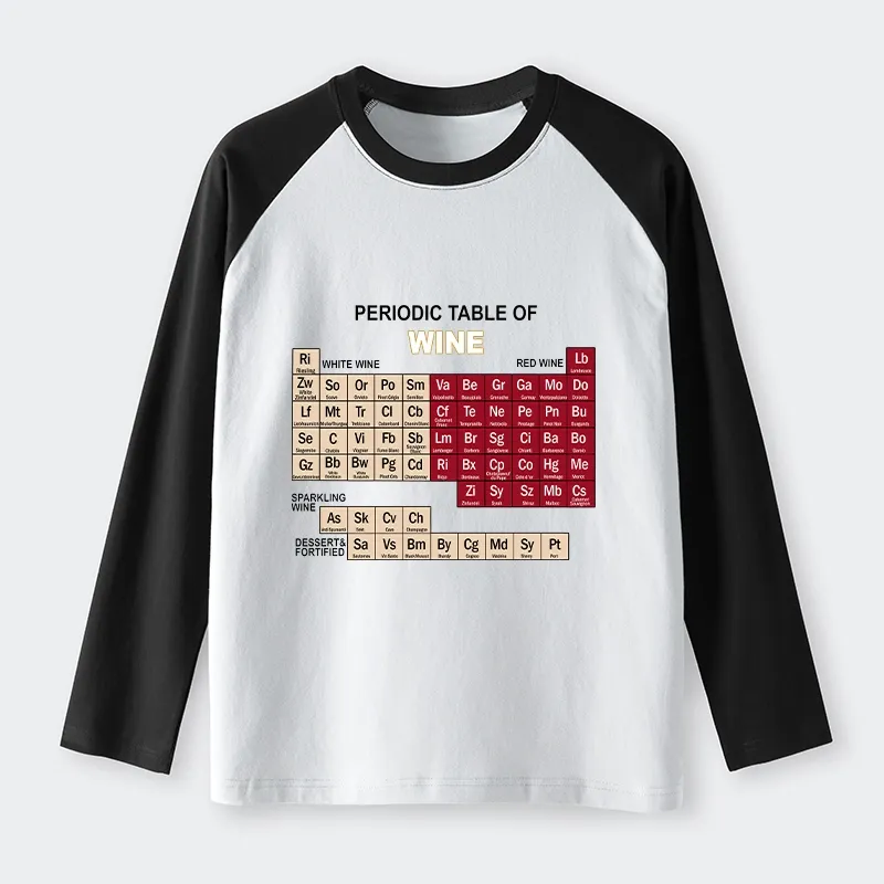 Tokyo-Tiger Table of Elements of Wine Raglan Long Sleeve T-shirt