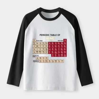 Tokyo-Tiger Table of Elements of Wine Raglan Long Sleeve T-shirt