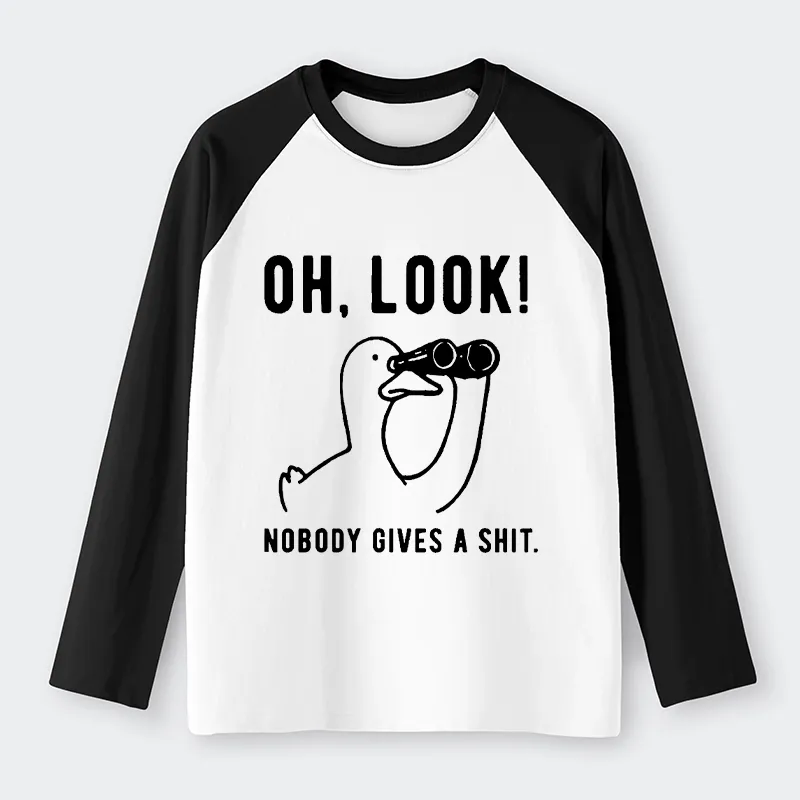 Tokyo-Tiger No One Cares About The Duck Raglan Long Sleeve T-shirt