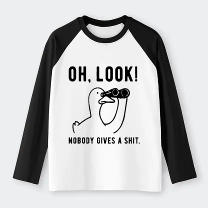 Tokyo-Tiger No One Cares About The Duck Raglan Long Sleeve T-shirt