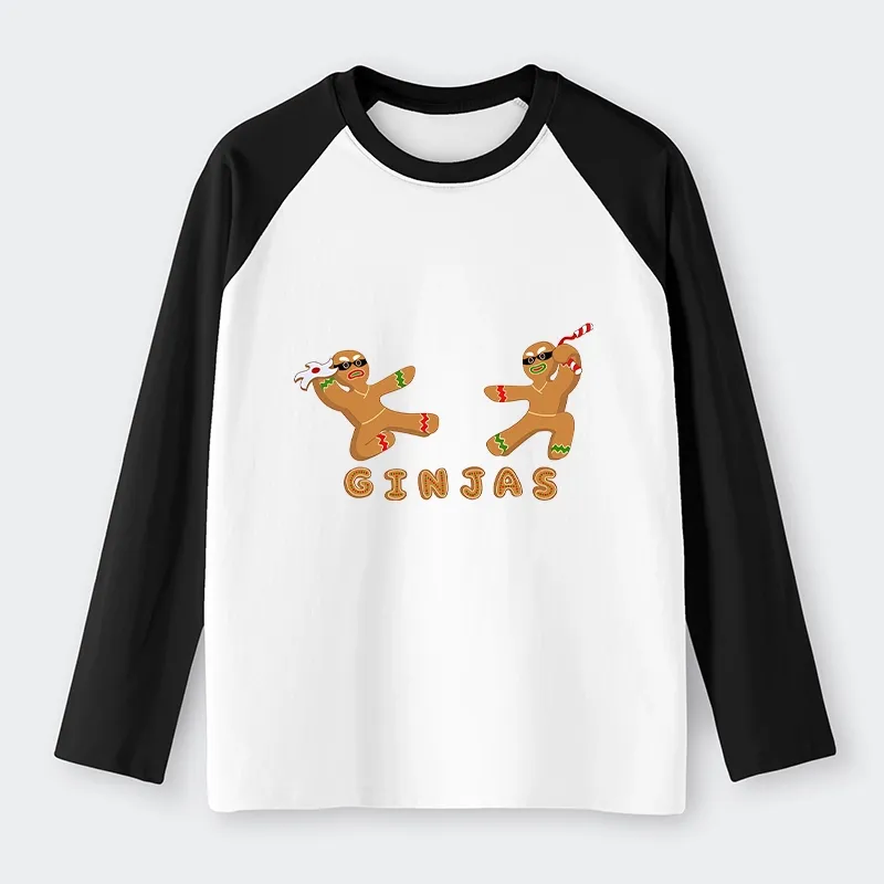Tokyo-Tiger Gingerbread Ninja Raglan Long Sleeve T-shirt