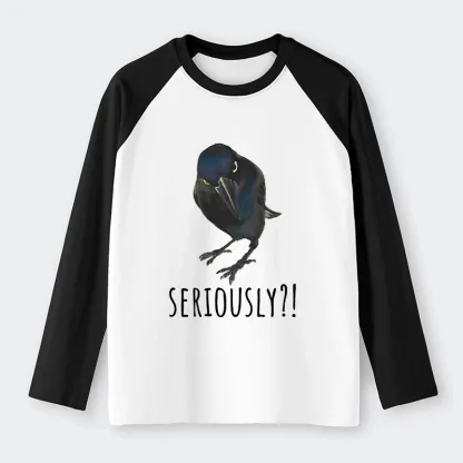 Tokyo-Tiger Raven's Question Raglan Long Sleeve T-shirt