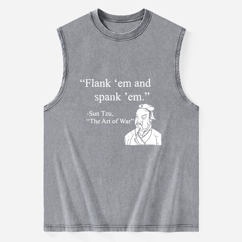 Tokyo-Tiger The Art Of War Funny Washed Tank