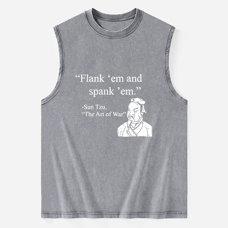 Tokyo-Tiger The Art Of War Funny Washed Tank