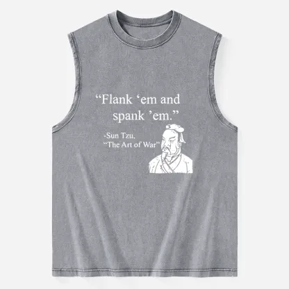 Tokyo-Tiger The Art Of War Funny Washed Tank