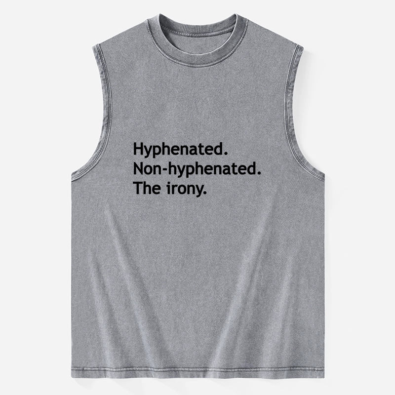 Tokyo-Tiger Hyphenated Funny Washed Tank