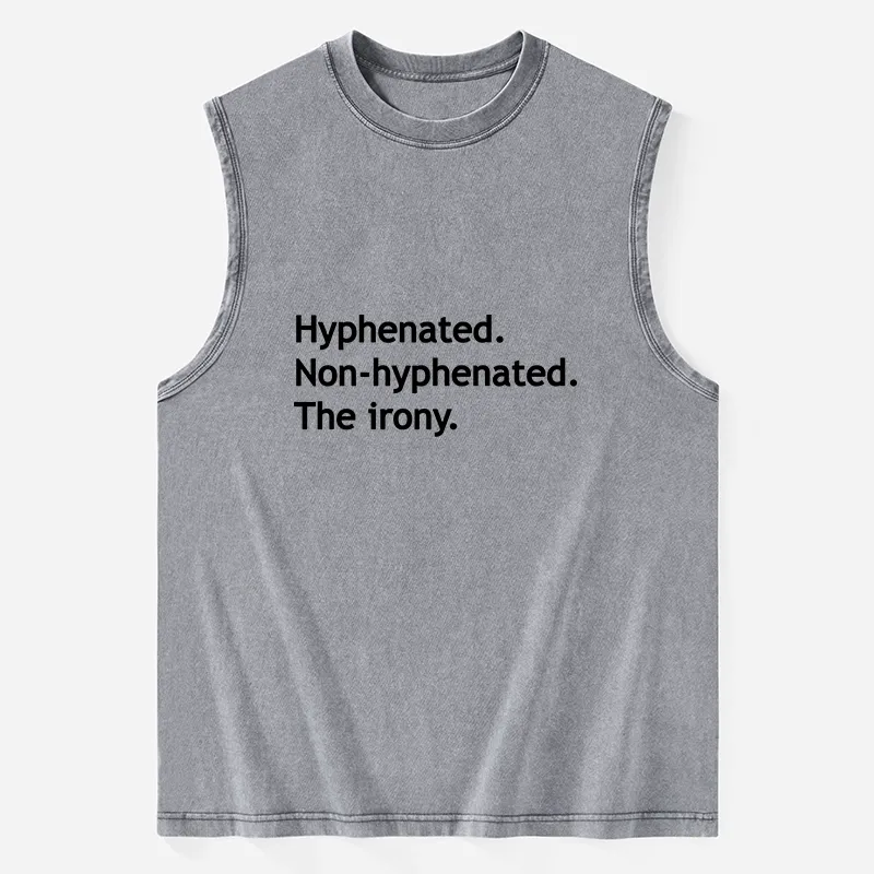 Tokyo-Tiger Hyphenated Funny Washed Tank