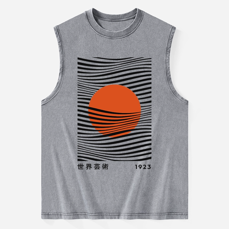 Tokyo-Tiger Minimalist Art Sun Washed Tank