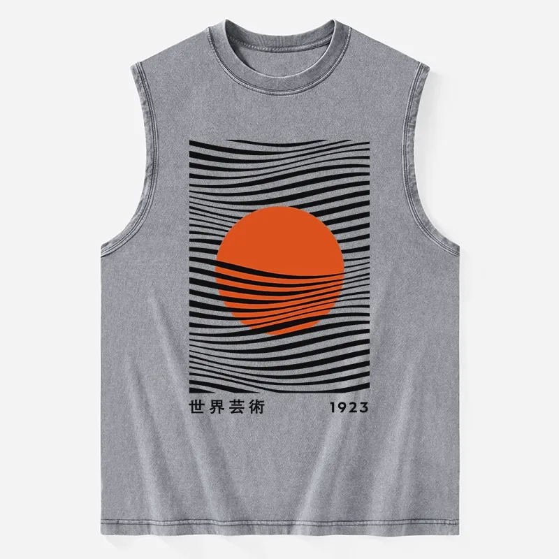 Tokyo-Tiger Minimalist Art Sun Washed Tank