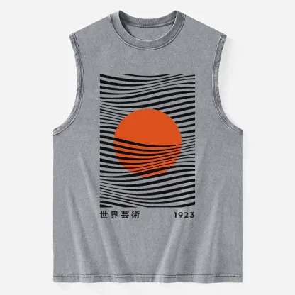 Tokyo-Tiger Minimalist Art Sun Washed Tank