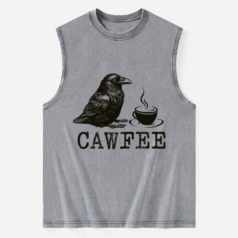 Tokyo-Tiger Cawfee Funny Japan Meme Washed Tank