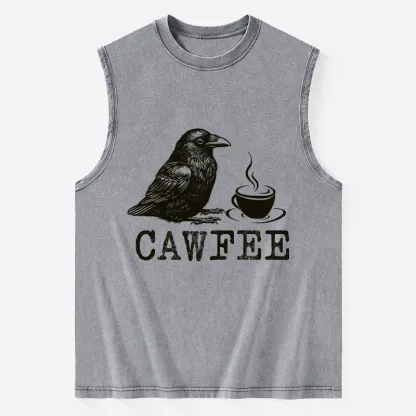 Tokyo-Tiger Cawfee Funny Japan Meme Washed Tank