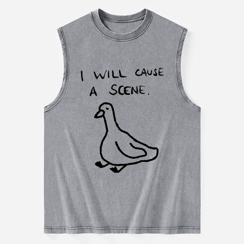 Tokyo-Tiger Stupid Goose Funny Japan Retro Washed Tank