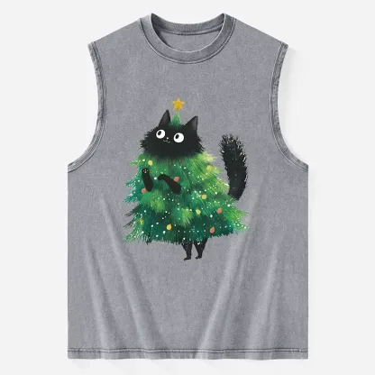 Tokyo-Tiger Christmas Tree Cat Japan Washed Tank