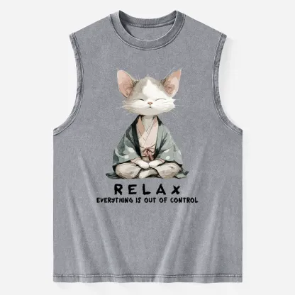 Tokyo-Tiger Zen Cat Relaxation，Everything's Out Of Control Washed Tank