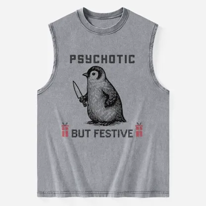 Tokyo-Tiger Overstimulated but Festive Christmas Washed Tank