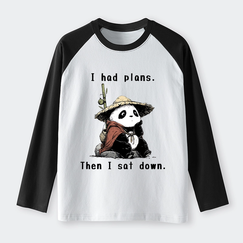 Tokyo-Tiger The Maybe Later Panda Raglan Long Sleeve T-shirt