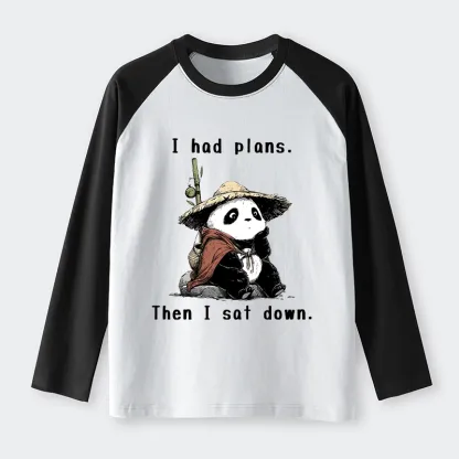 Tokyo-Tiger The Maybe Later Panda Raglan Long Sleeve T-shirt