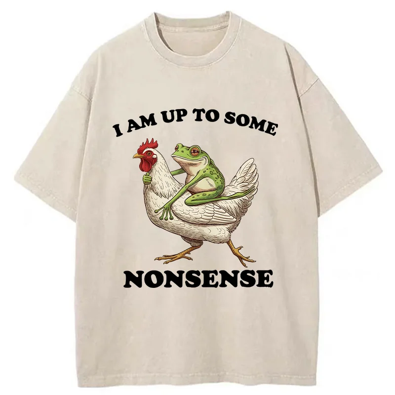 Tokyo-Tiger Frog Riding A Chicken Washed T-Shirt