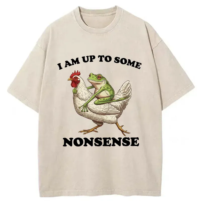 Tokyo-Tiger Frog Riding A Chicken Washed T-Shirt